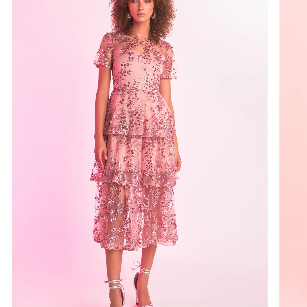 Endless Rose Pink Sequin Midi Dress